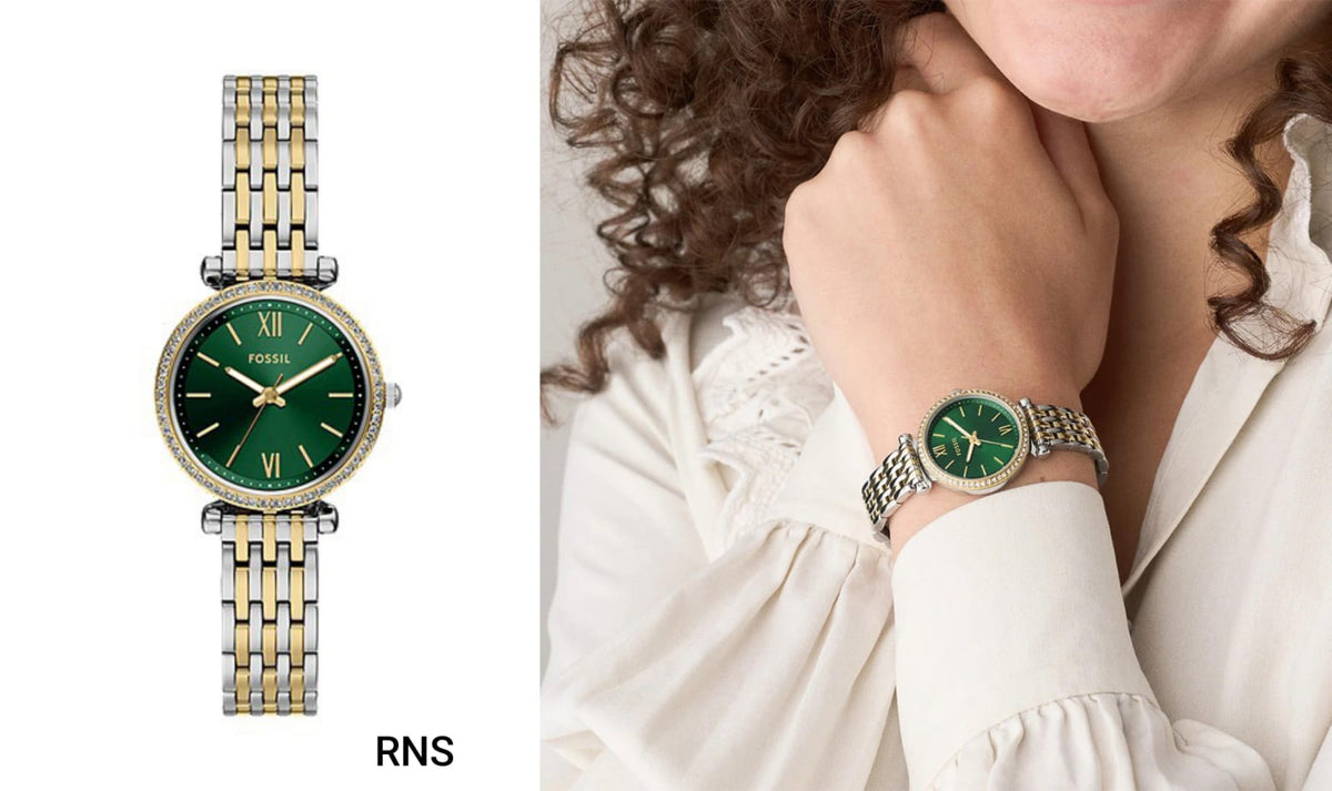 Reloj Fossil RNS Bicolor Verde - Vista del reloj