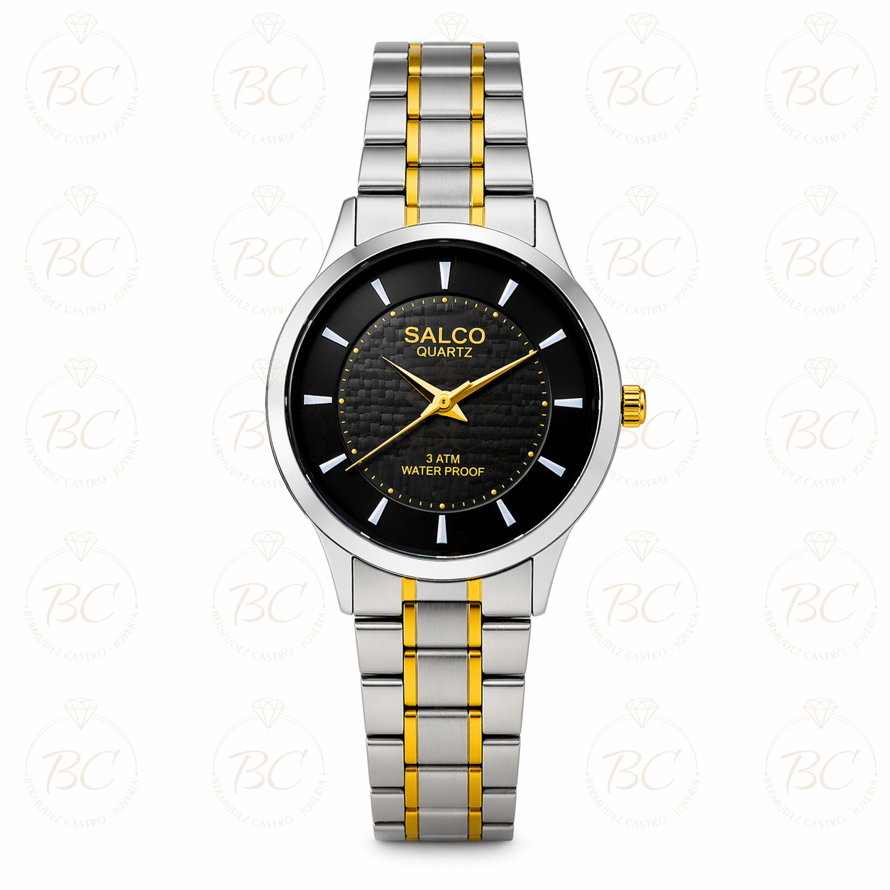 Reloj Salco para Dama Quartz Bicolor Acero Inoxidable 3 ATM