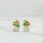 Topos granos de café Oro 18k con circón verde