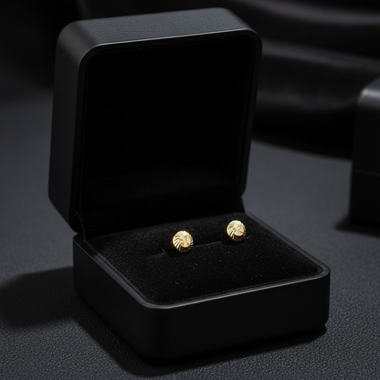 Topos redondos oro 18k en cofre negro