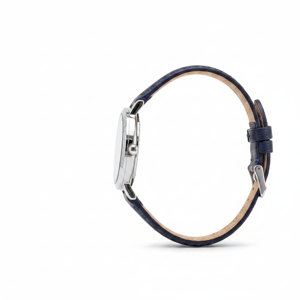 Reloj Q&Q minimalista azul marino - vista lateral