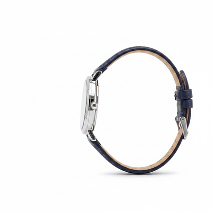Reloj Q&Q minimalista azul marino - vista lateral