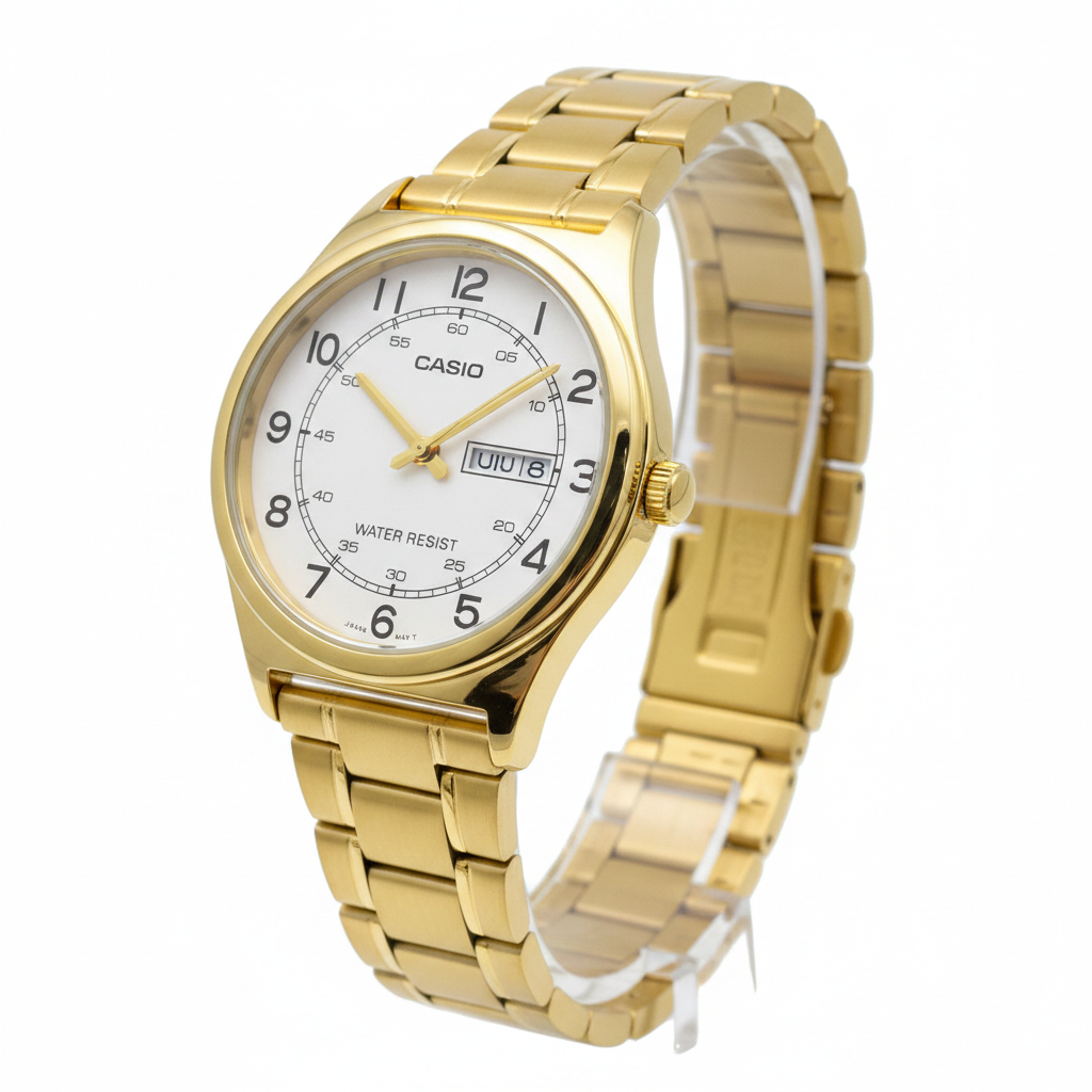 Casio Dorado REF 15041 - ángulo 45 grados fondo blanco