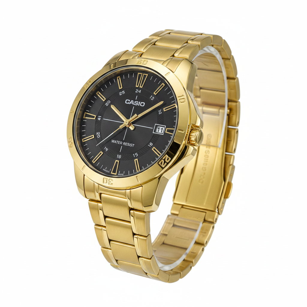 Casio Dorado REF 18395 - ángulo 45 grados fondo blanco