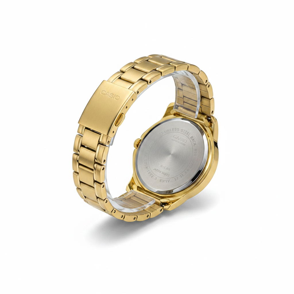 Casio Dorado REF 18593 - vista trasera fondo blanco