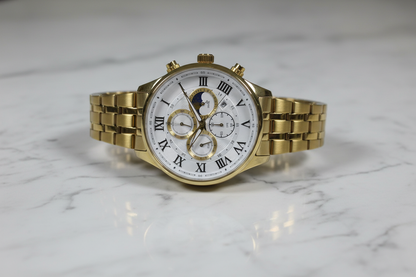 Reloj Curren dorado fase lunar – lifestyle mármol
