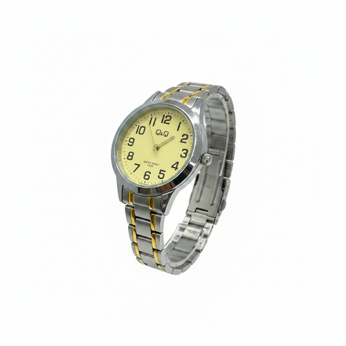 Reloj Q&Q bicolor crema - vista 3/4