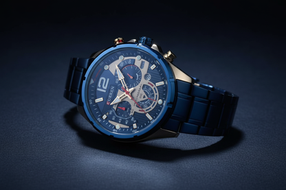 Reloj Curren azul total – lifestyle 45 grados