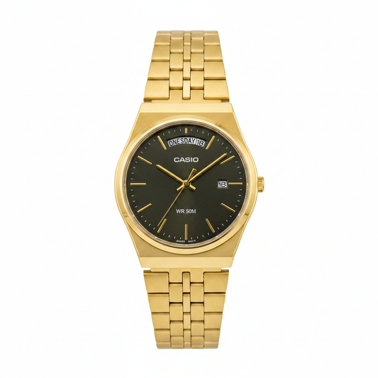 Casio Dorado REF 18008 - vista frontal fondo blanco