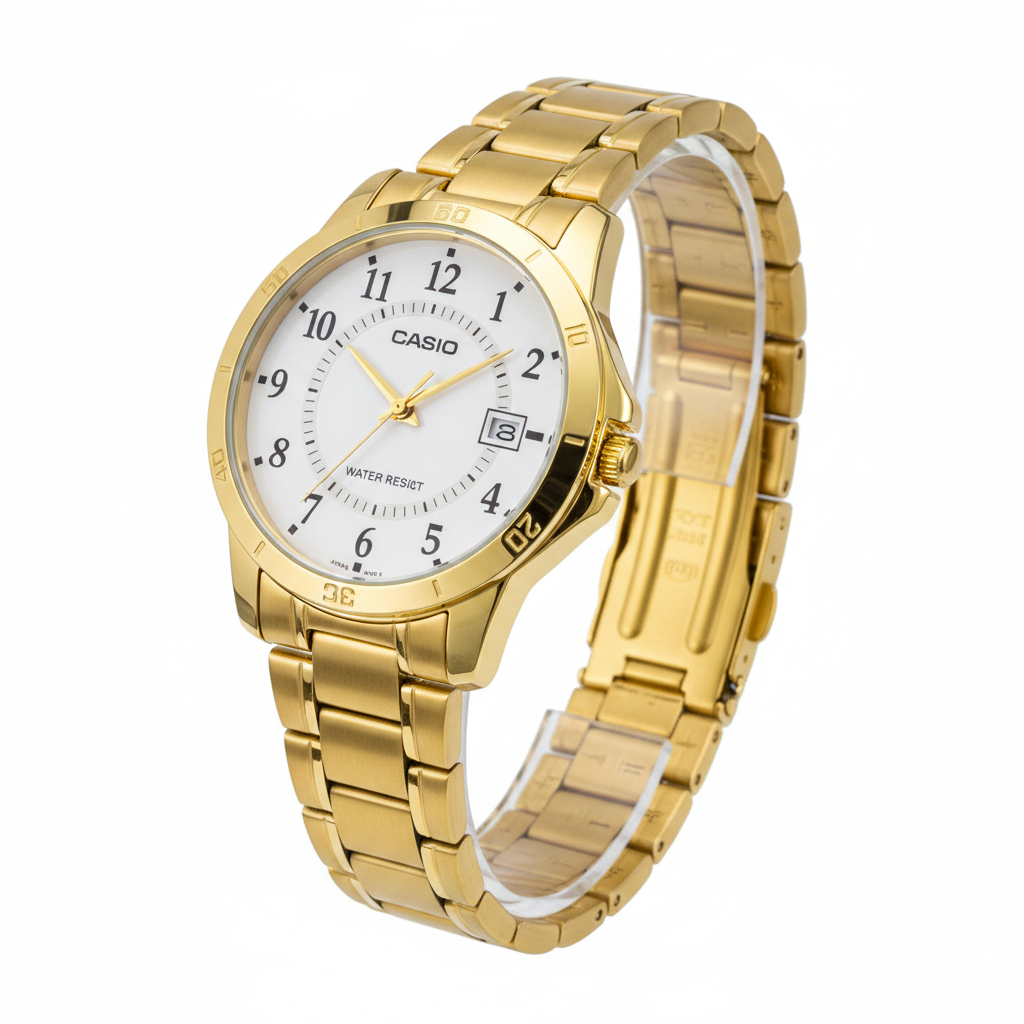 Casio Dorado REF 18593 - ángulo 45 grados fondo blanco