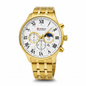 Reloj Curren dorado fase lunar – frontal fondo blanco