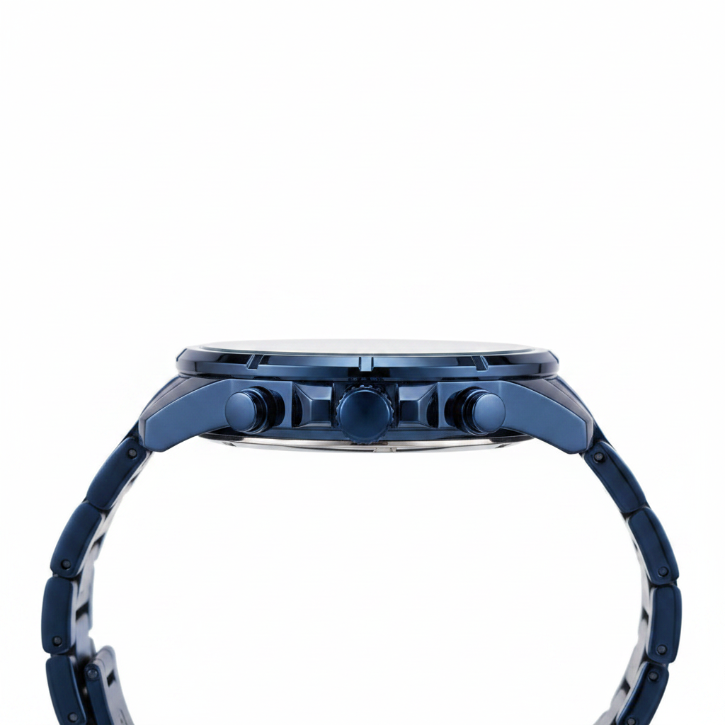 Reloj Curren azul total – perfil lateral