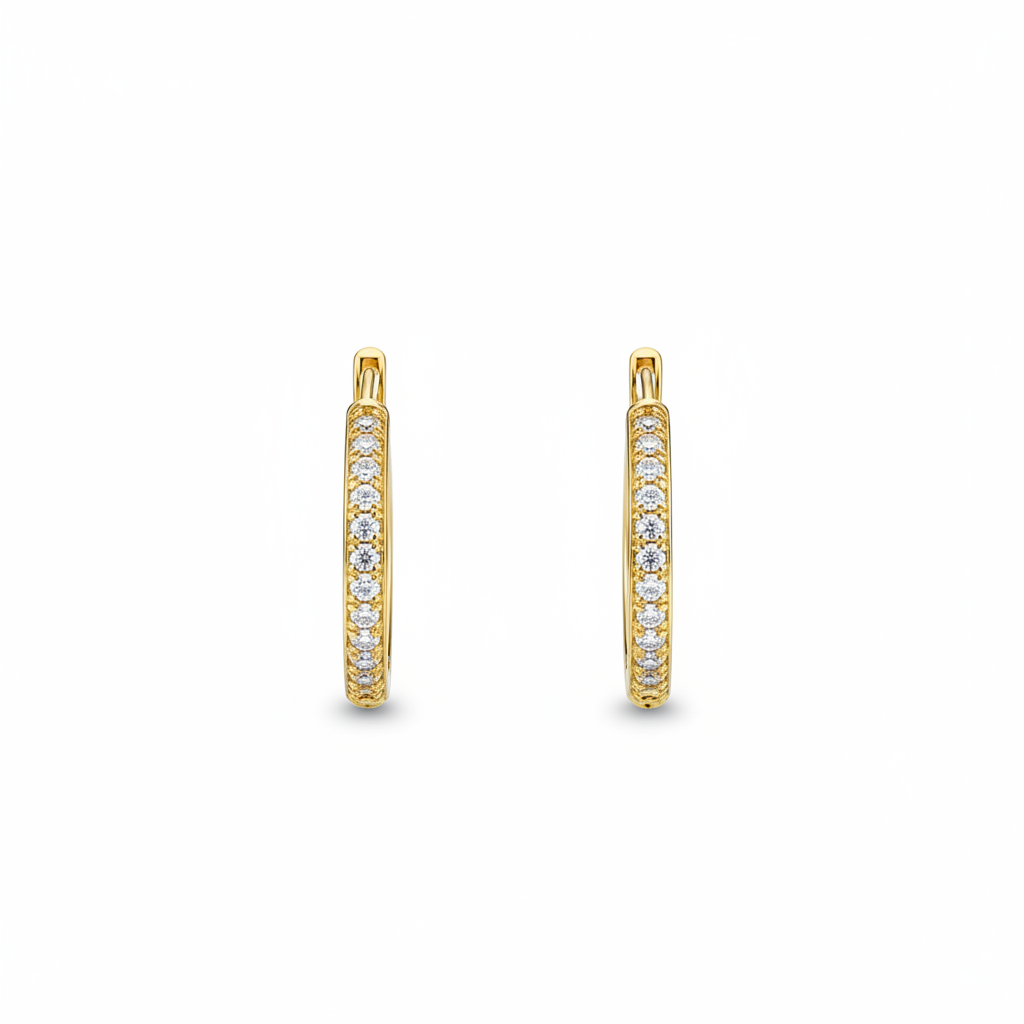 Argolla Oro 18K Zircones Pavé fondo blanco