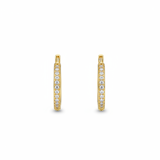 Argolla Oro 18K Zircones Pavé fondo blanco