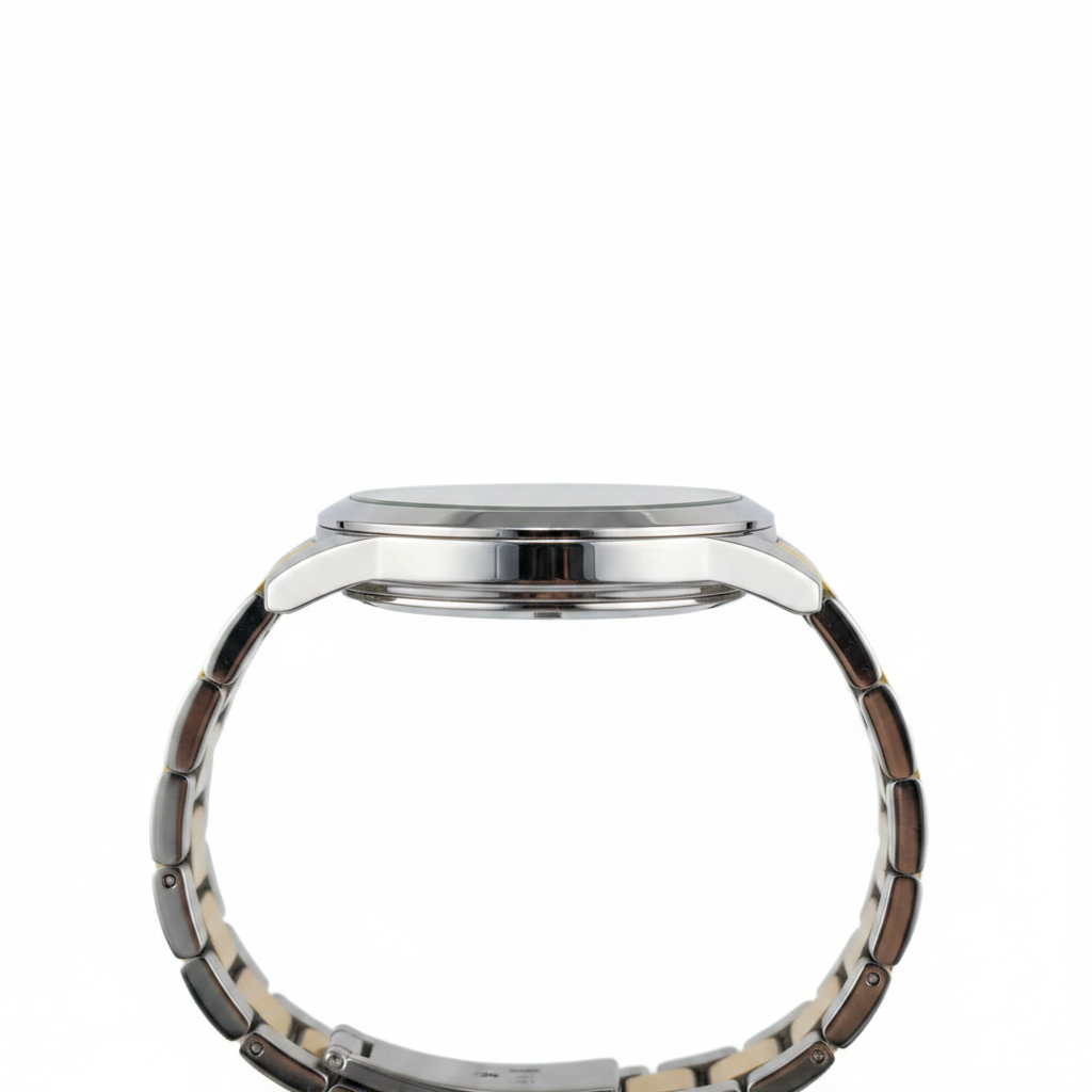 Reloj Q&Q bicolor crema - vista lateral