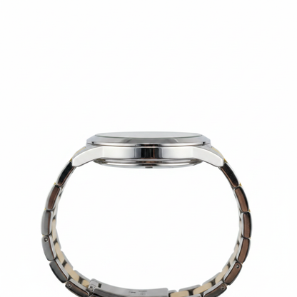 Reloj Q&Q bicolor crema - vista lateral