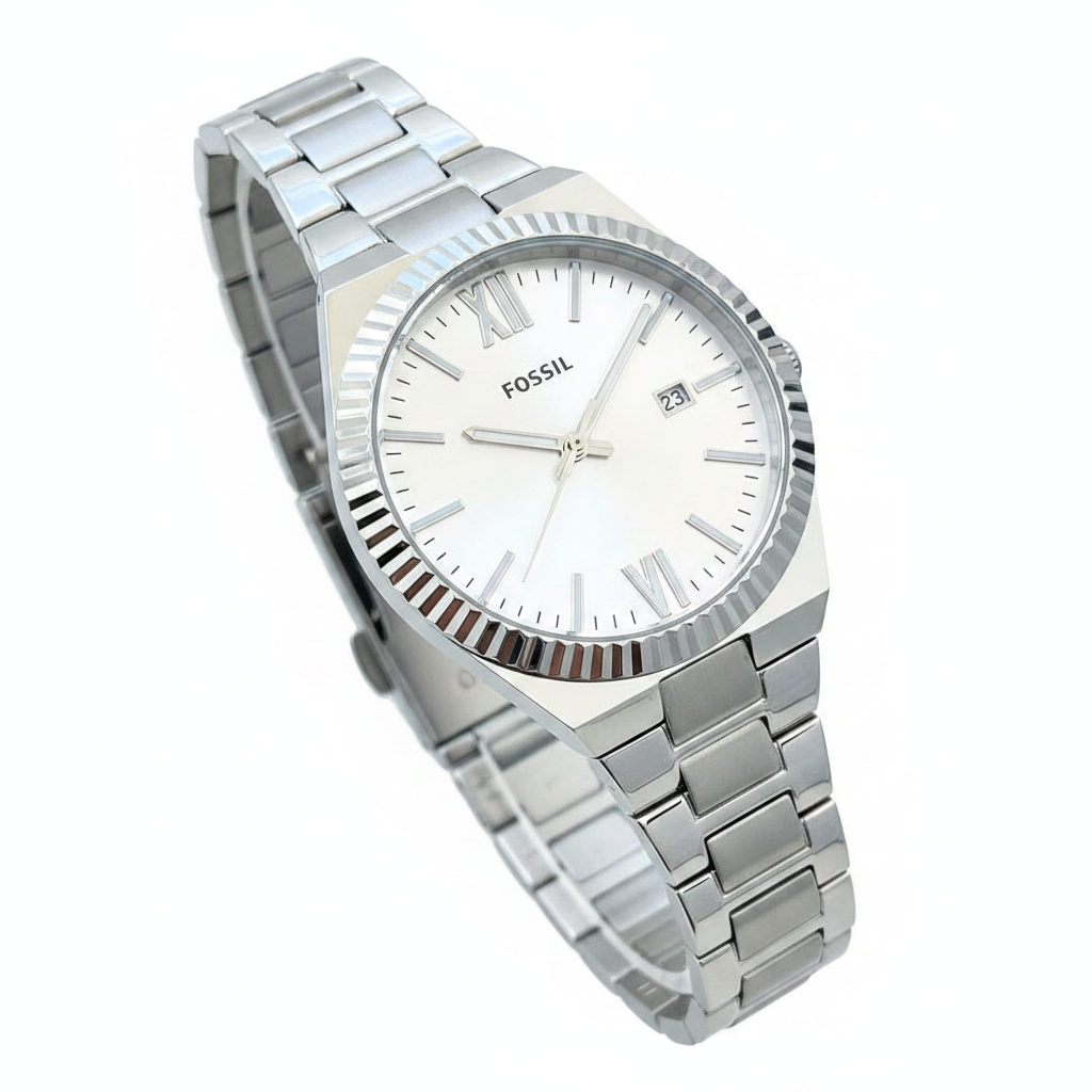 Reloj Fossil Scarlette Plateado - Fondo blanco catálogo
