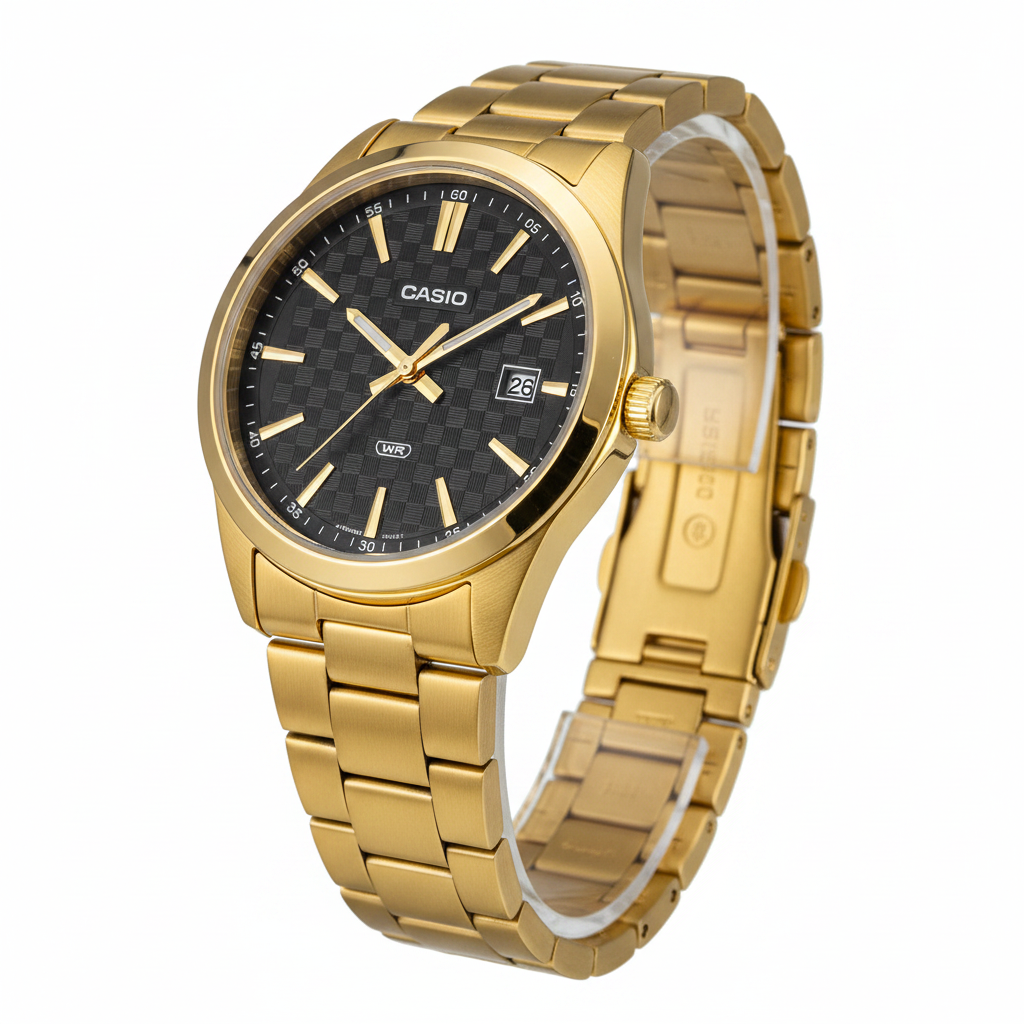 Casio Dorado REF 15093 - ángulo 45 grados fondo blanco