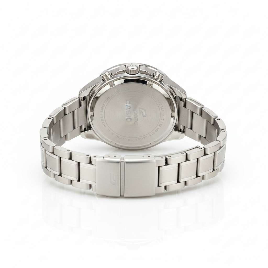 Casio Edifice Chronograph REF 18356 - vista trasera fondo blanco
