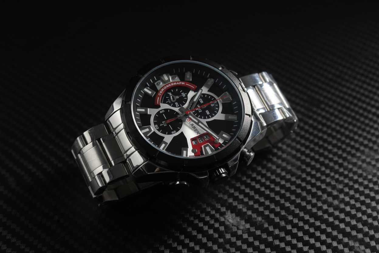 Reloj Curren bicolor negro rojo – lifestyle racing