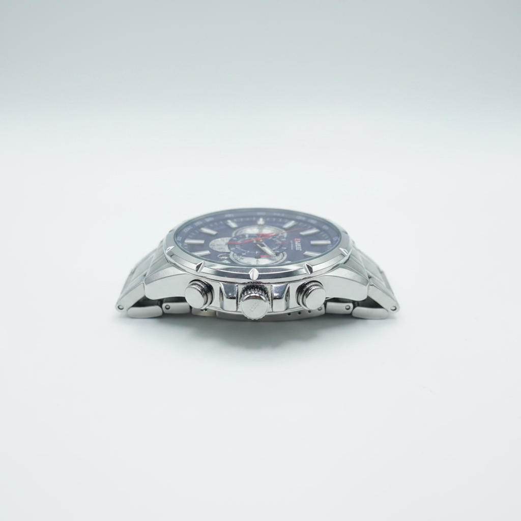 Reloj Curren plateado azul – perfil lateral