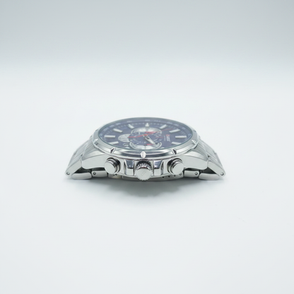 Reloj Curren plateado azul – perfil lateral