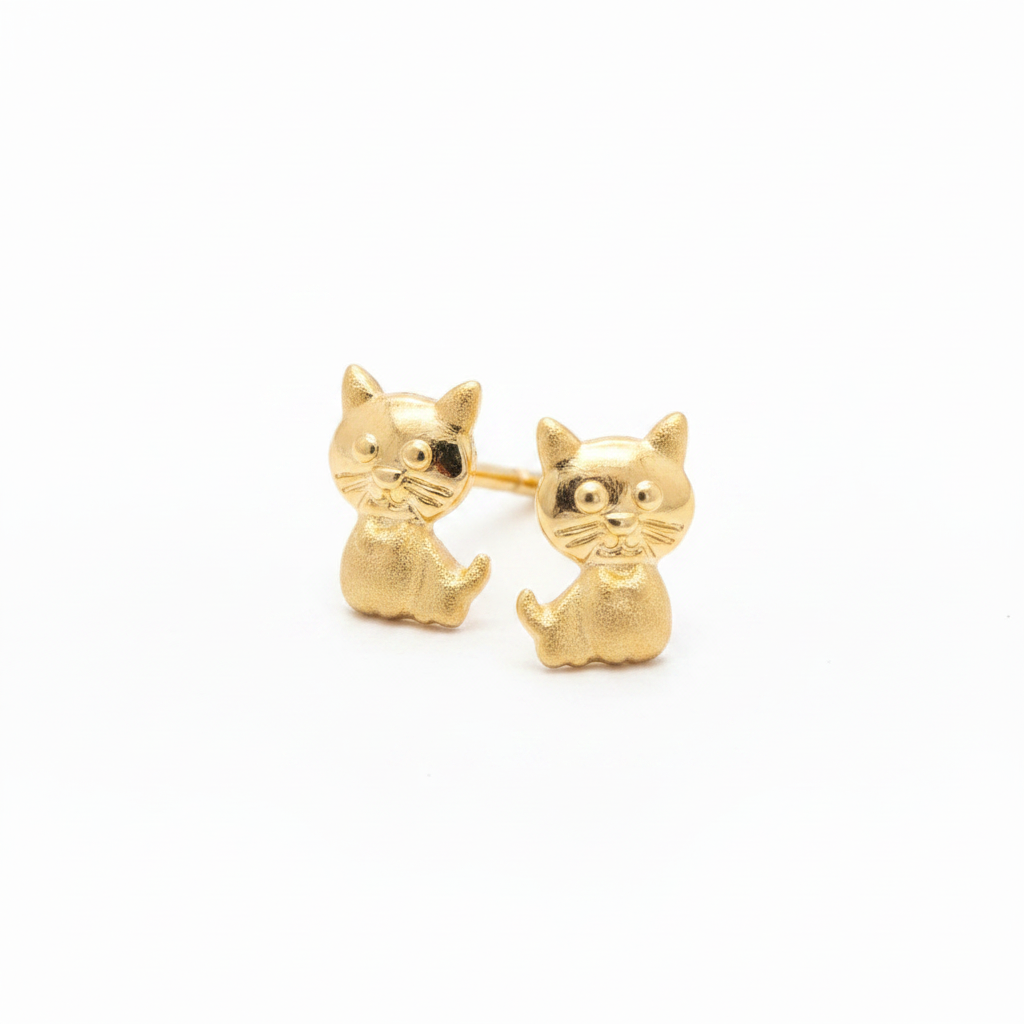 Topos gato oro 18K macro detalle