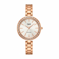 Reloj Q&Q rose gold - vista frontal logo negro
