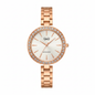 Reloj Q&Q rose gold - vista frontal logo negro