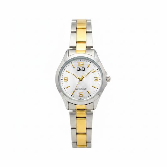 Reloj Q&Q bicolor - fondo blanco studio