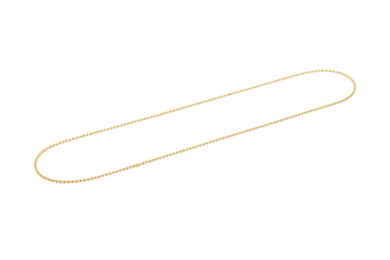 Cadena Bola Oro 18K Dama fondo blanco