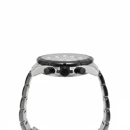 Reloj Curren bicolor plateado negro – perfil lateral