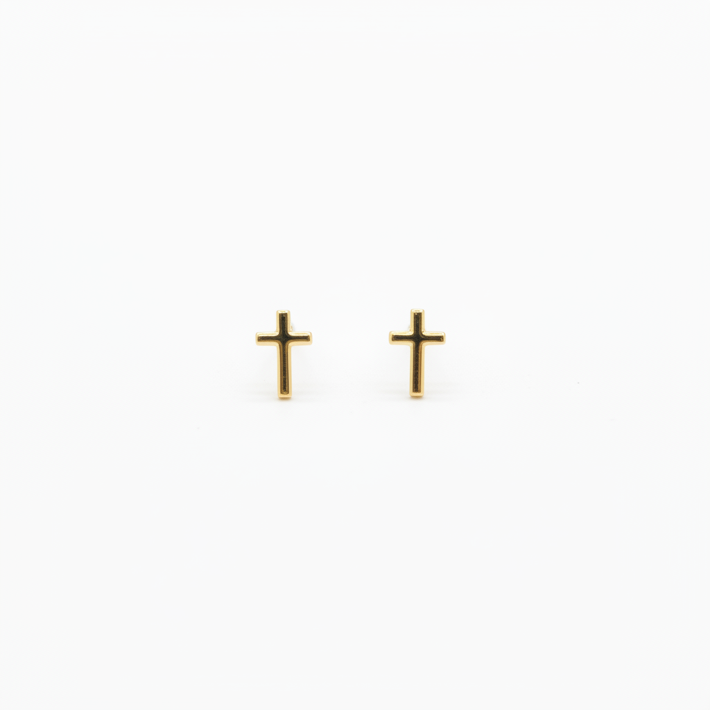 Topos cruz oro 18k fondo blanco
