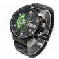 Detalle esfera Curren Chronograph negro verde neón