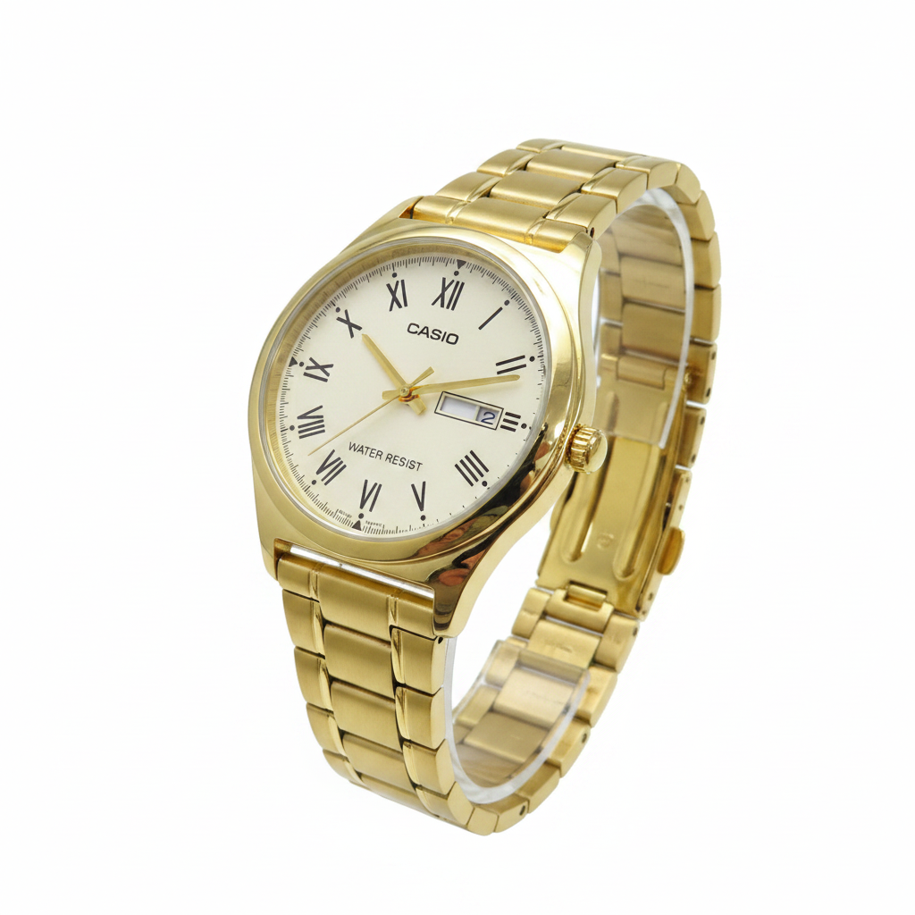 Casio Dorado REF 18400 - ángulo 45 grados fondo blanco