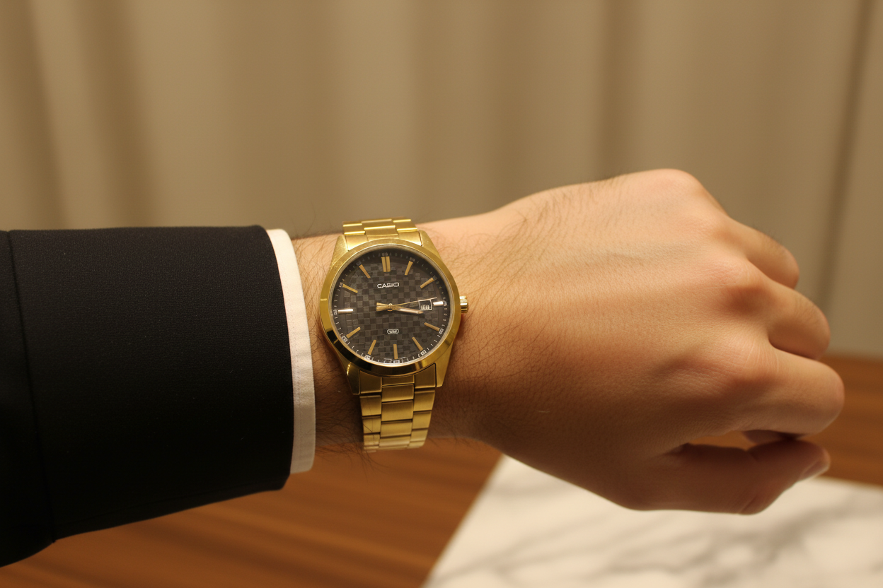 Casio Dorado REF 15093 - en muñeca masculina