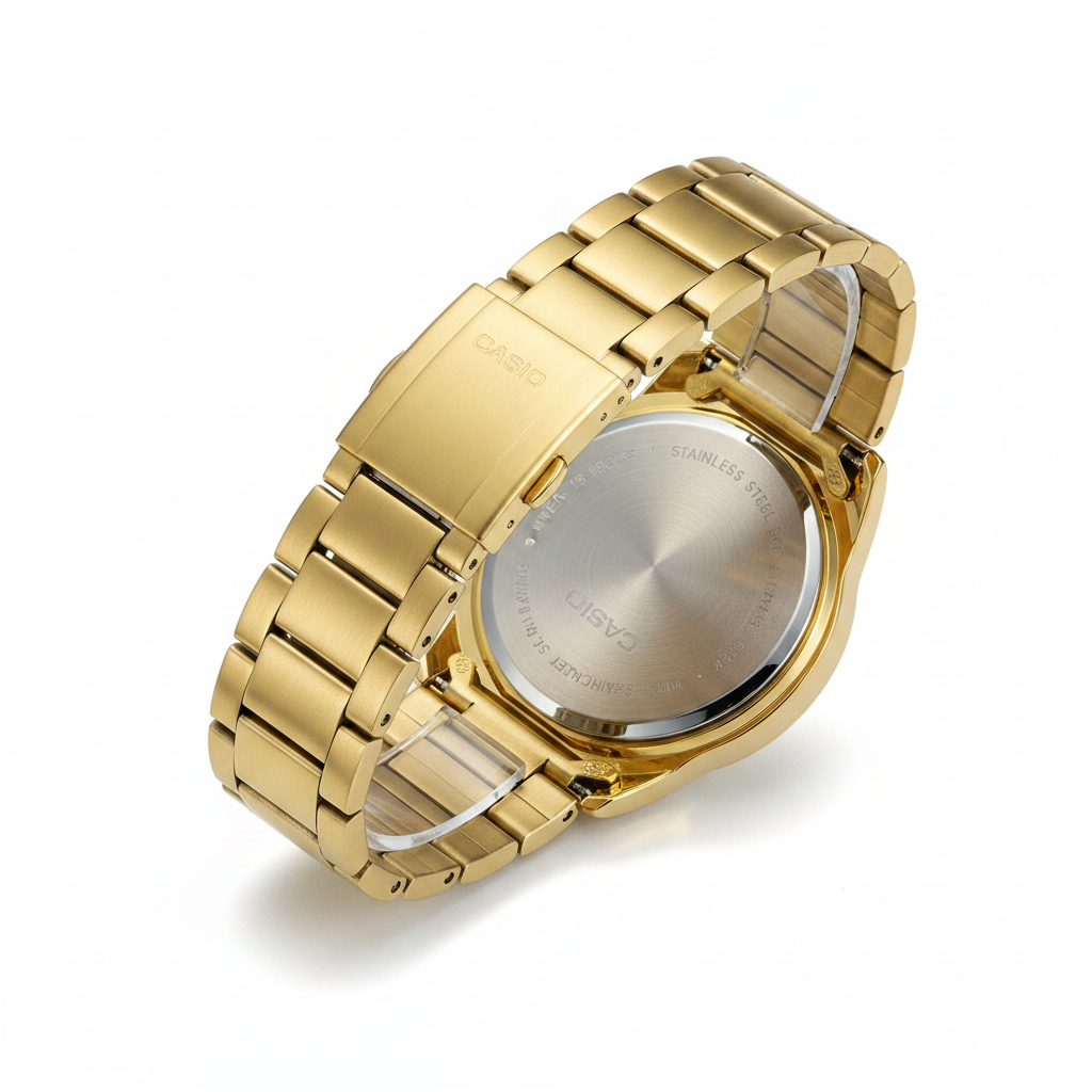 Casio Dorado REF 15093 - vista trasera fondo blanco