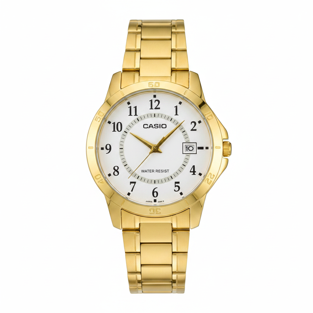 Casio Dorado REF 18593 - vista frontal fondo blanco