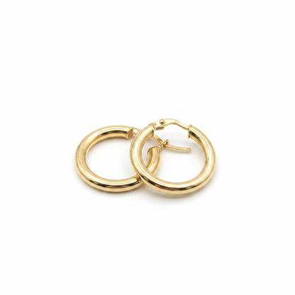 Candongas argolla oro 18k fondo blanco