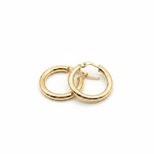 Candongas argolla oro 18k fondo blanco