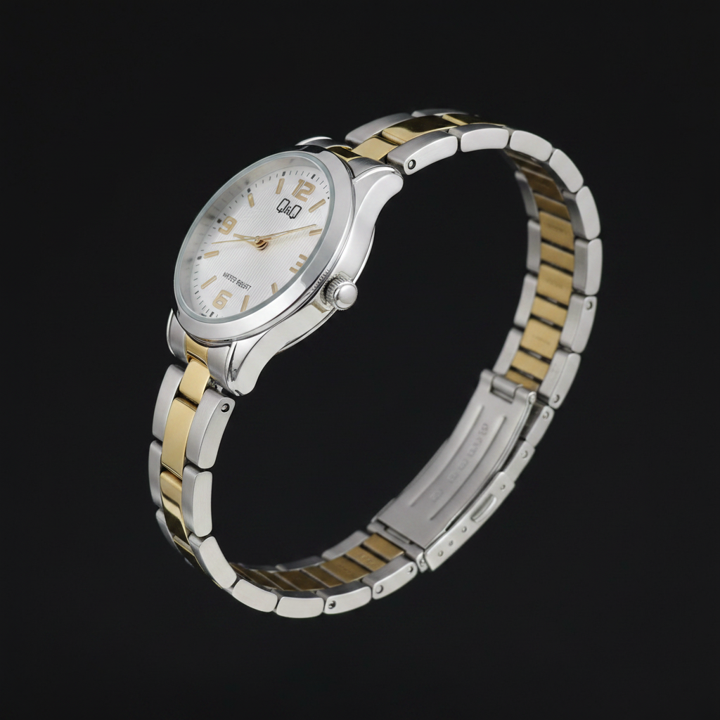 Reloj Q&Q bicolor - vista de perfil