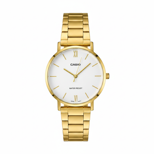 Casio Dorado REF 12519 - vista frontal fondo blanco