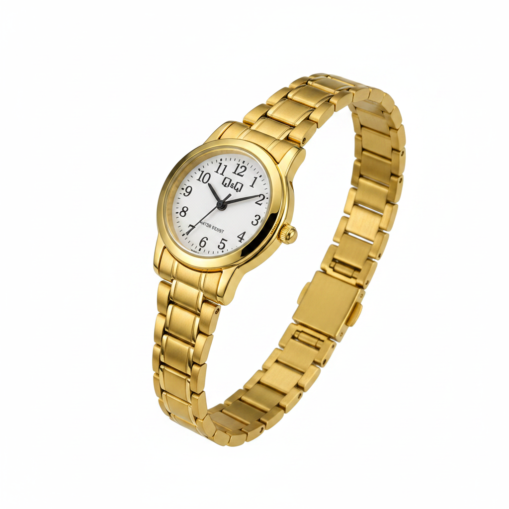 Reloj Q&Q dorado femenino - vista 3/4
