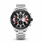 Reloj Curren bicolor plateado negro rojo – frontal fondo blanco