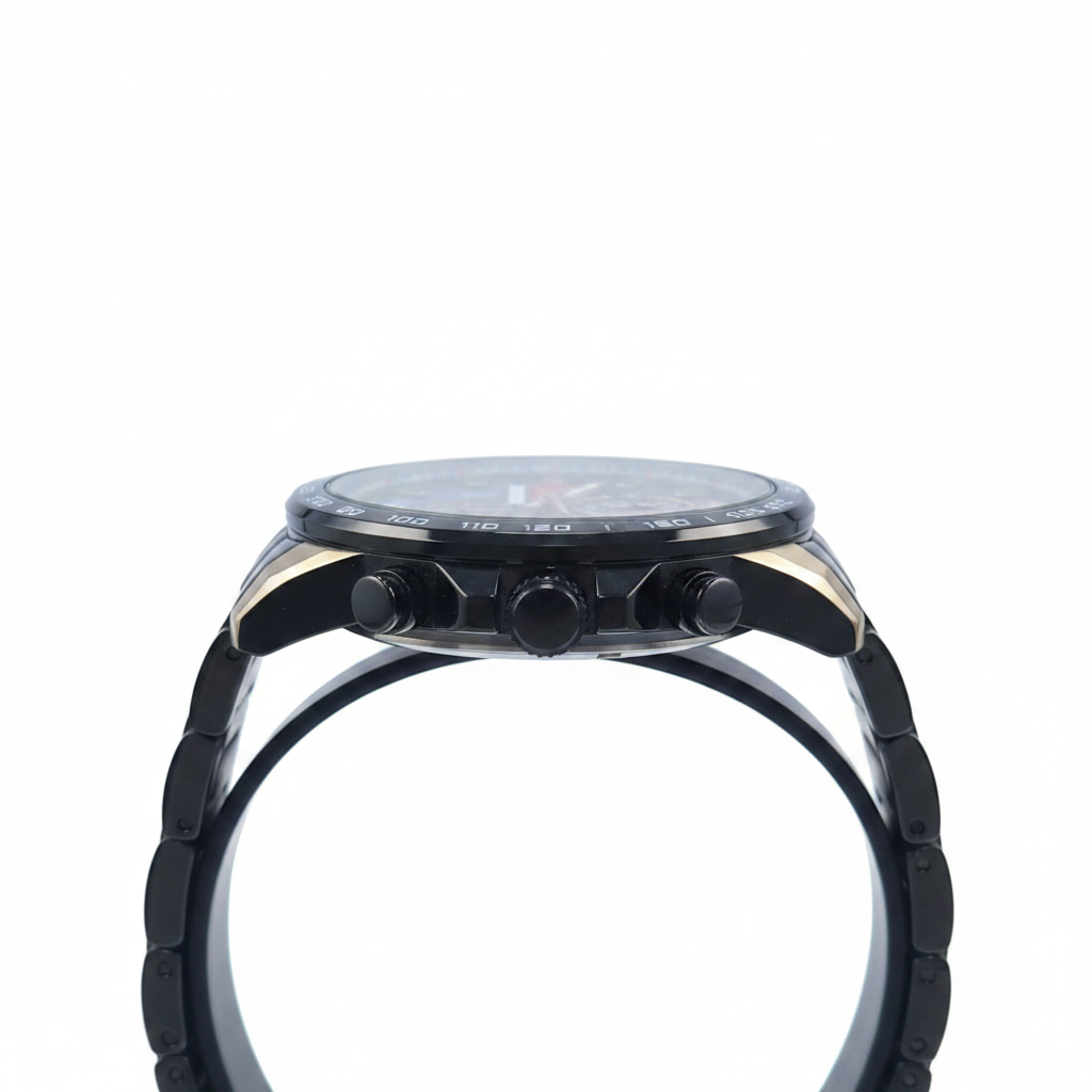Reloj Curren negro azul rojo – perfil lateral