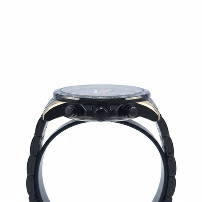 Reloj Curren negro azul rojo – perfil lateral