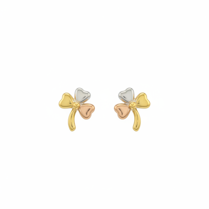 Topos trébol oro 18K vista frontal fondo blanco