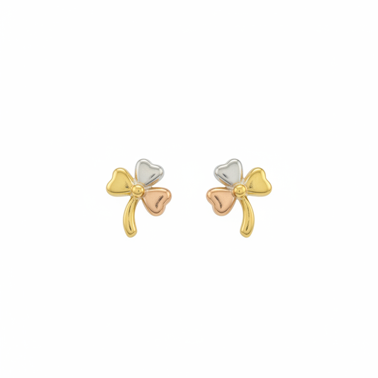 Topos trébol oro 18K vista frontal fondo blanco