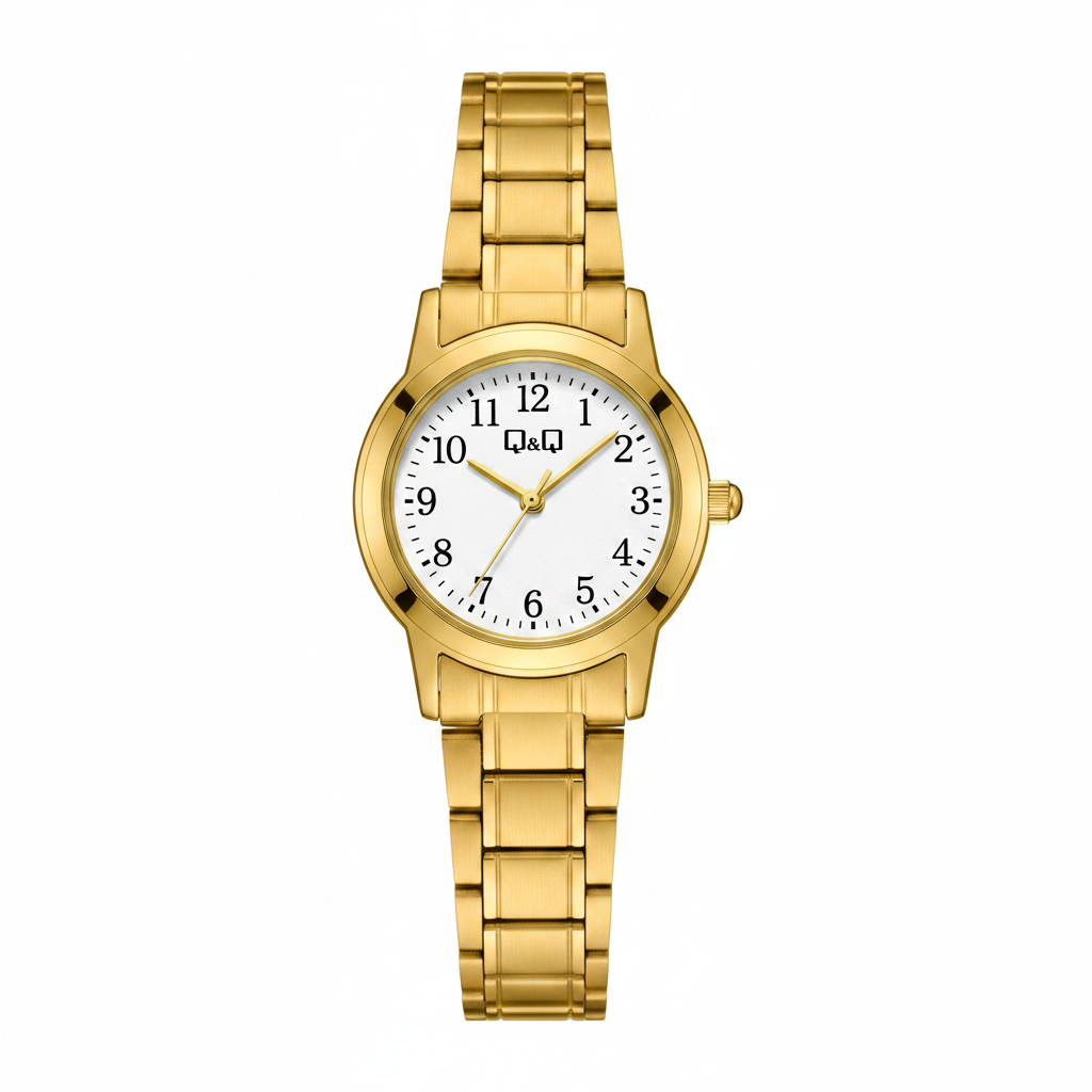 Reloj Q&Q dorado femenino - vista frontal