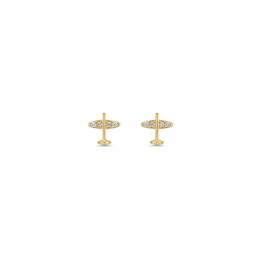 Topos avión oro 18k fondo blanco